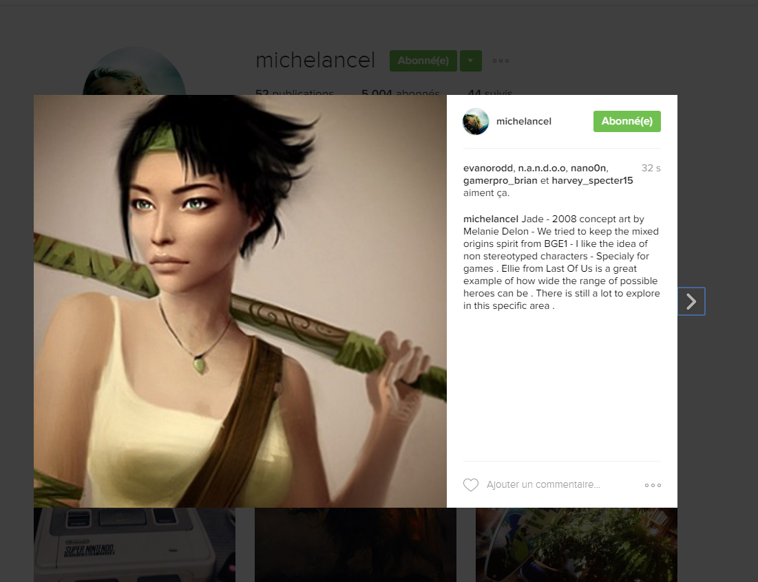 Jade sur le compte Instagram de Michel Ancel