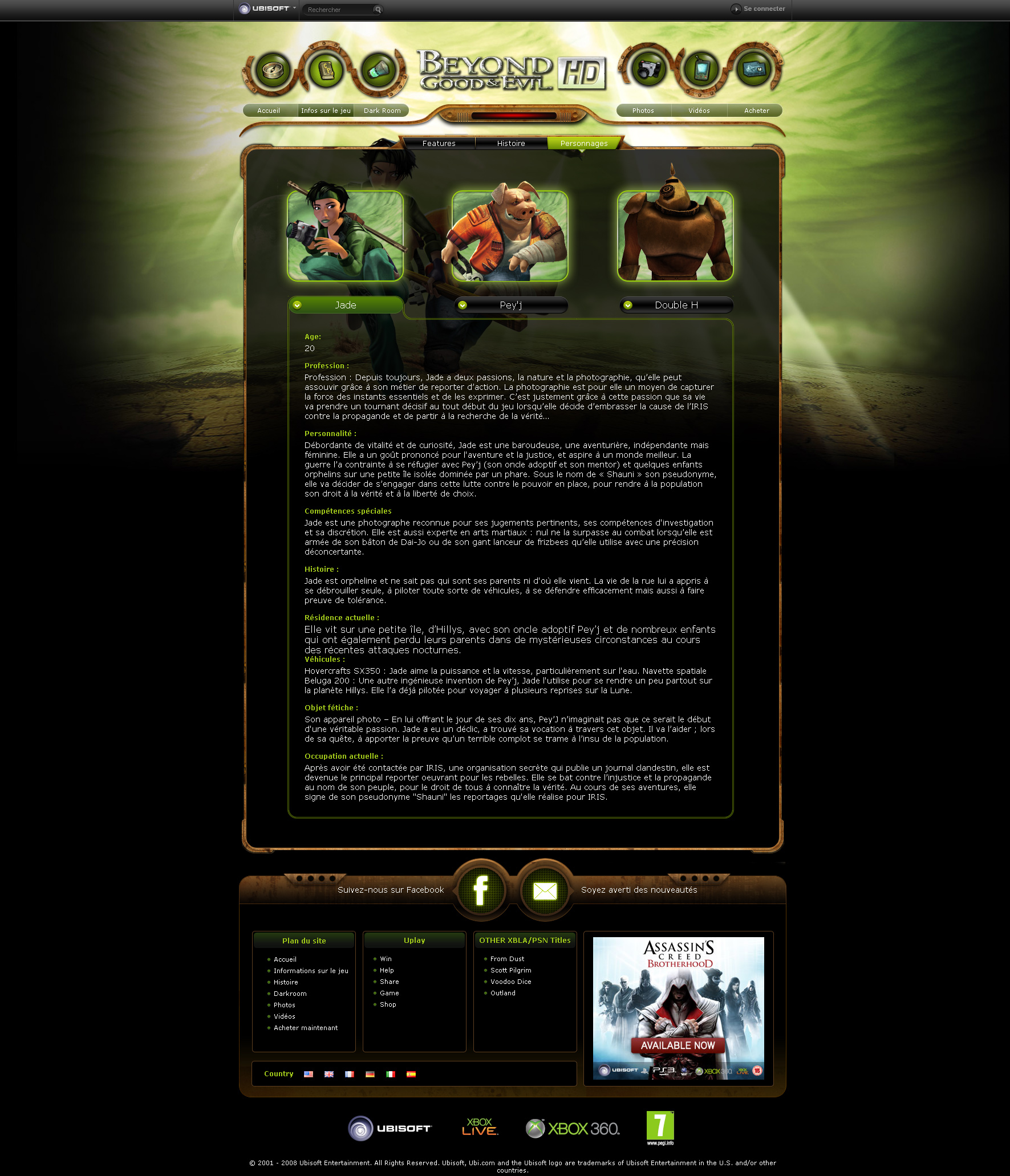 Site officiel de Beyond Good & Evil HD, page 