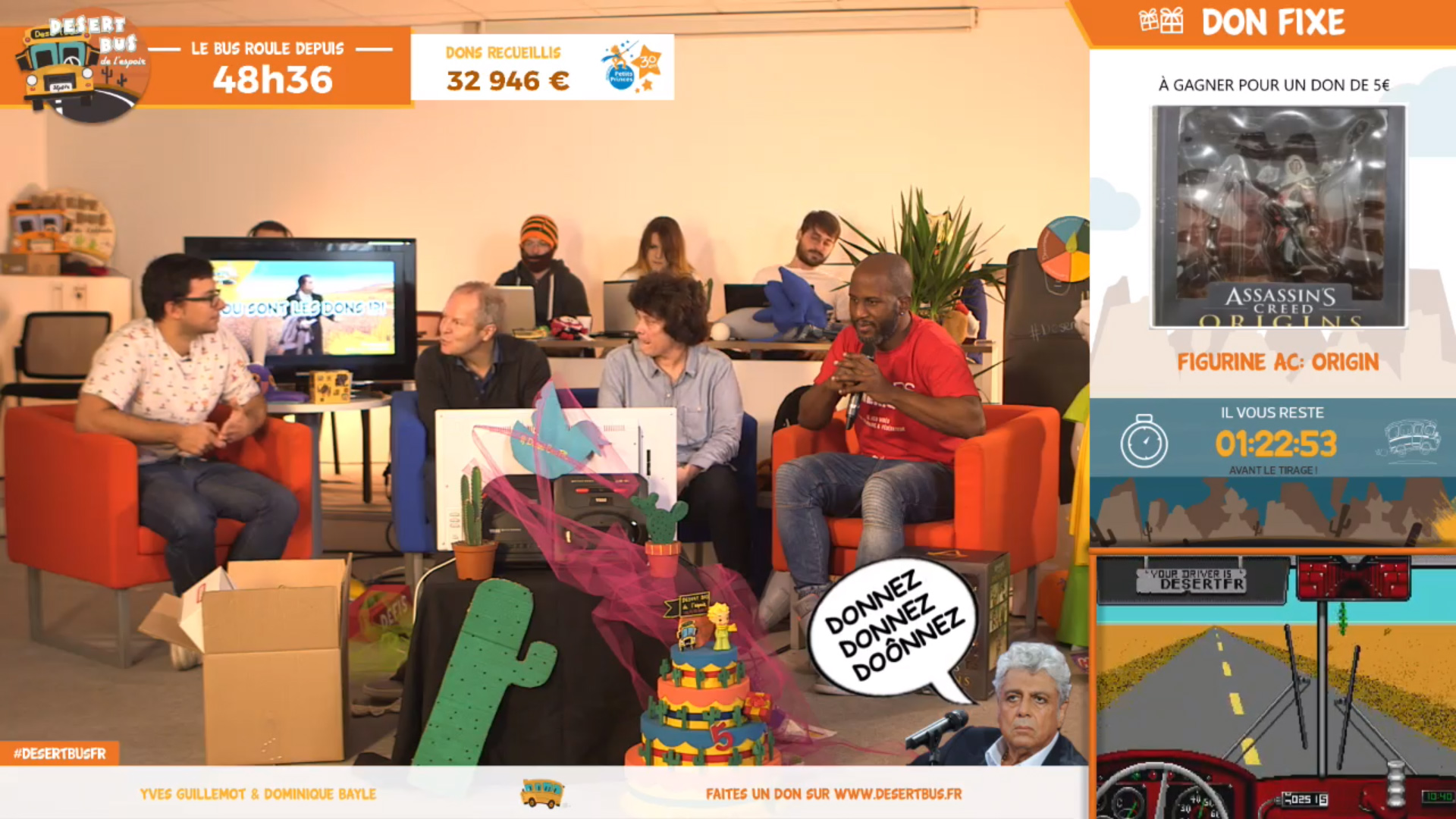 Yves Guillemot participe au Desert Bus de l'Espoir